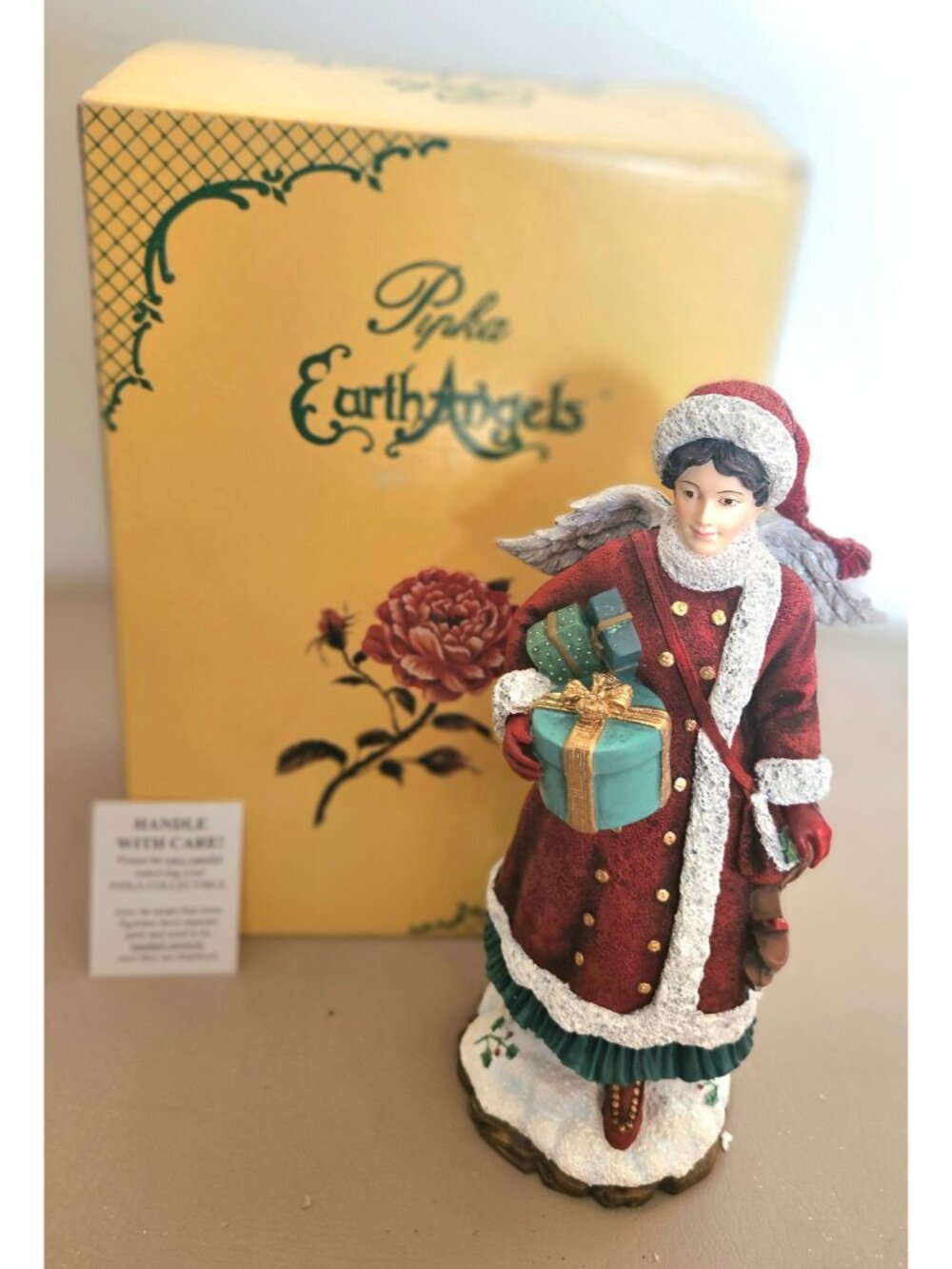 Limited edition Pipka Earth Angel figurine titled "Christine The Christmas Angel
